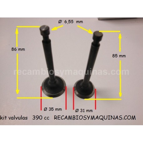 valvulas valvula Honda GX 390 Admision y escape
