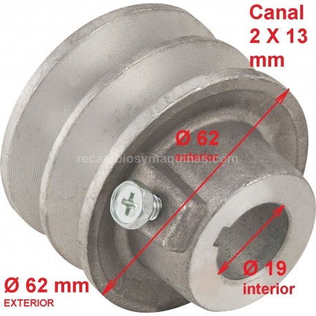 Polea motor Honda GX 140 160 200 eje 19 homigonera motoazada generador kart motocultor bomba sulfatadora