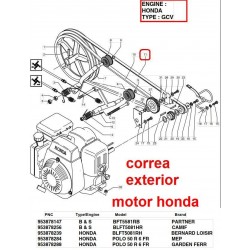 Correa EXTERIOR motoazada MEP Polo 50 R Husqvarna mcculloch motor Briss honda
