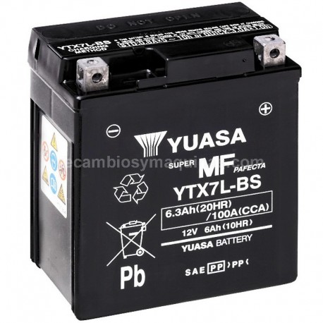 BATERÍA YUASA YTX7L-BS moto scooter YTX7L