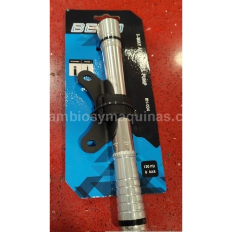Inflador AlUMINIO bomba inflar aire motos bicis Beto con manometro bombin