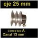 POLEA cigueñal honda gx 390 eje 25 mm carril 17 mm CORTADORA MOTOCULTOR 240 270 340