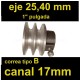POLEA cigueñal honda gx 390 eje 25,40 mm carril 17 mm CORTADORA MOTOCULTOR 240 270 340