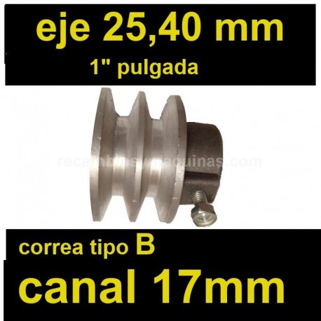 POLEA cigueñal honda gx 390 eje 25,40 mm carril 17 mm CORTADORA MOTOCULTOR 240 270 340